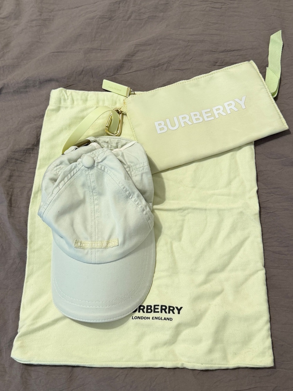 Burberry Light Green Wrislet with golf cap